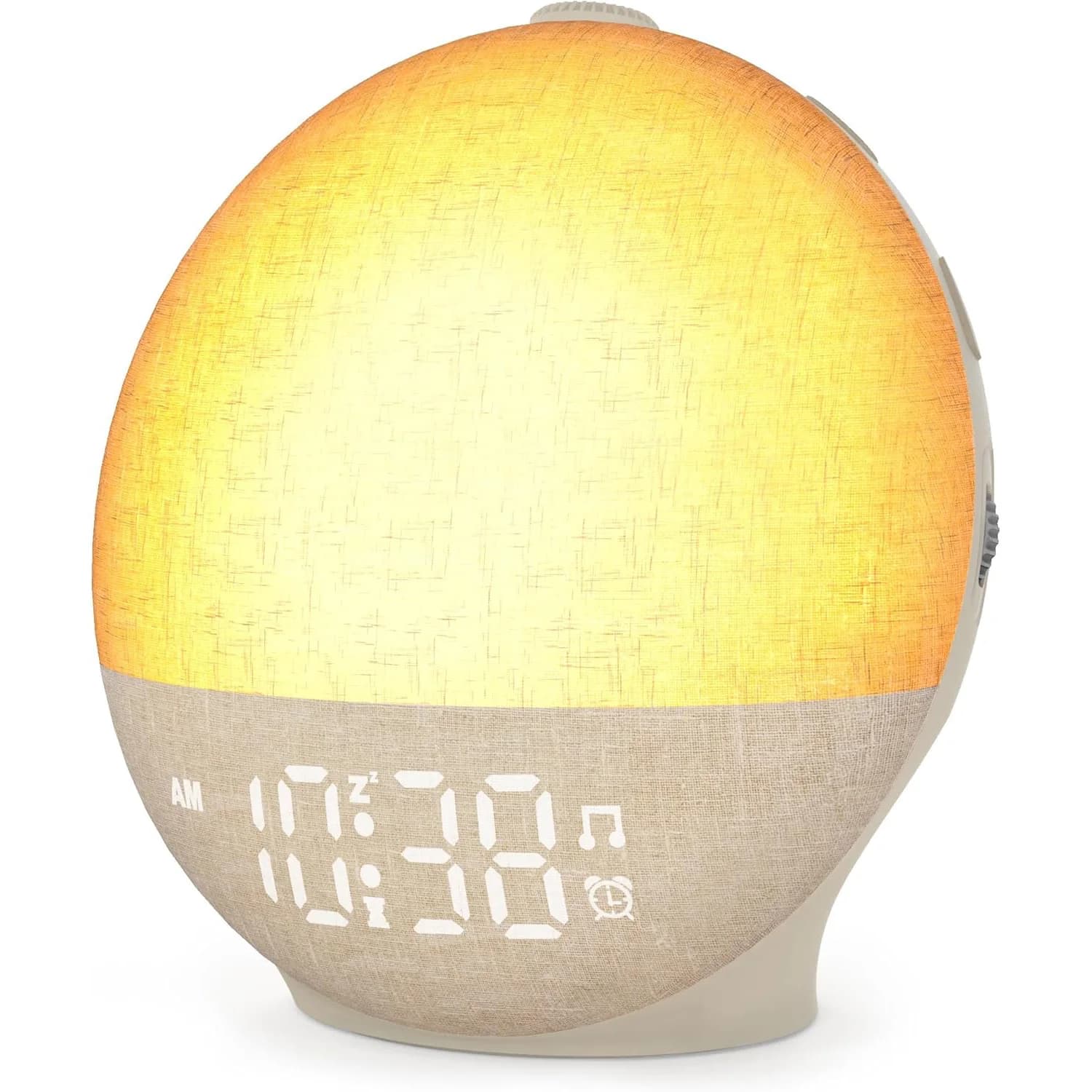 Réveil Lumineux Simulant l'Aube, Machine à Bruit Blanc, Haut-Parleur Bluetooth, Veilleuses à Couleur