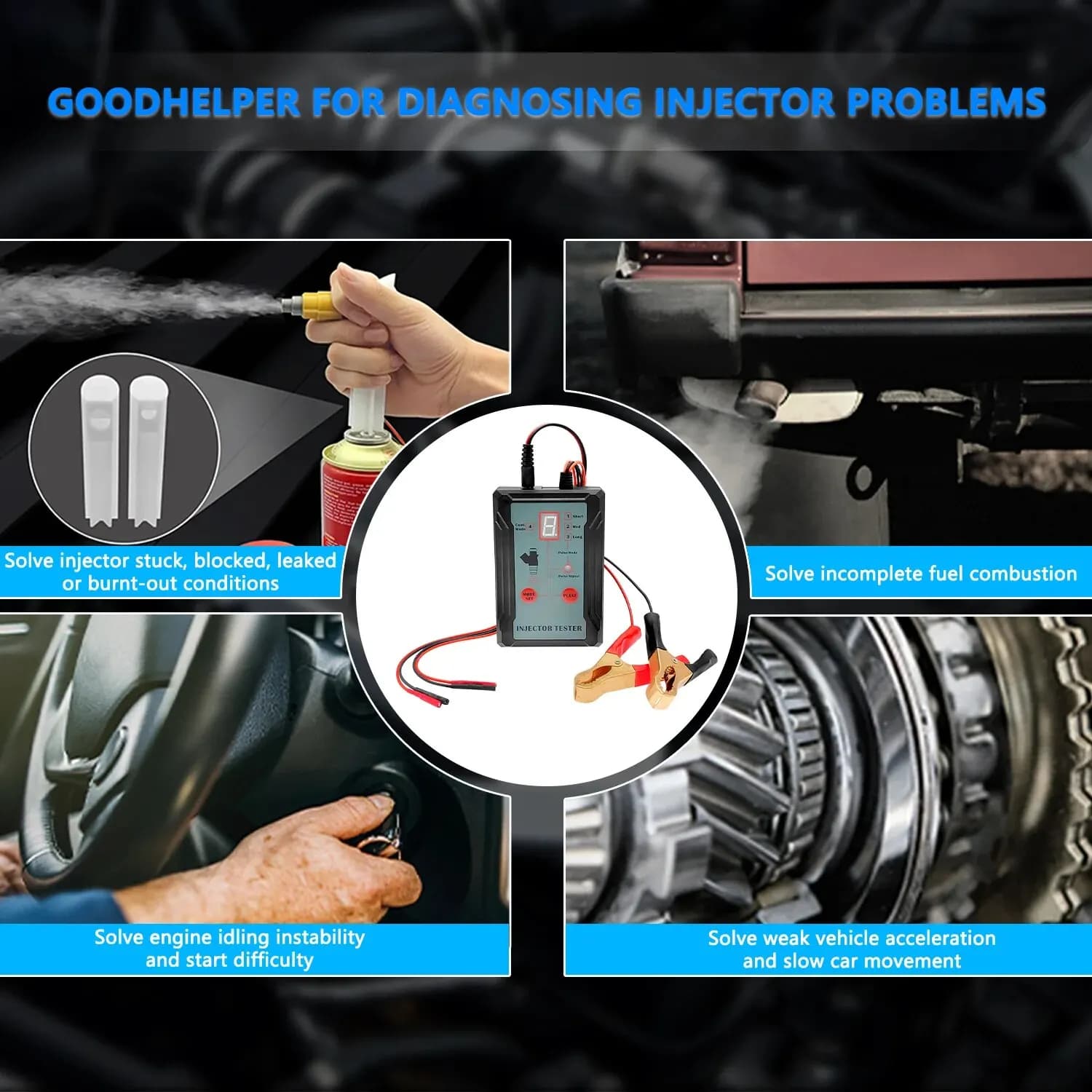 Testeur d'injecteur de carburant amélioré et outil de nettoyage de bricolage-Testez deux injecteurs