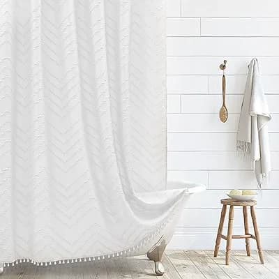 Rideau de douche imperméable de Style BOHO avec crochets, rideau de douche à pompons de qualité supé