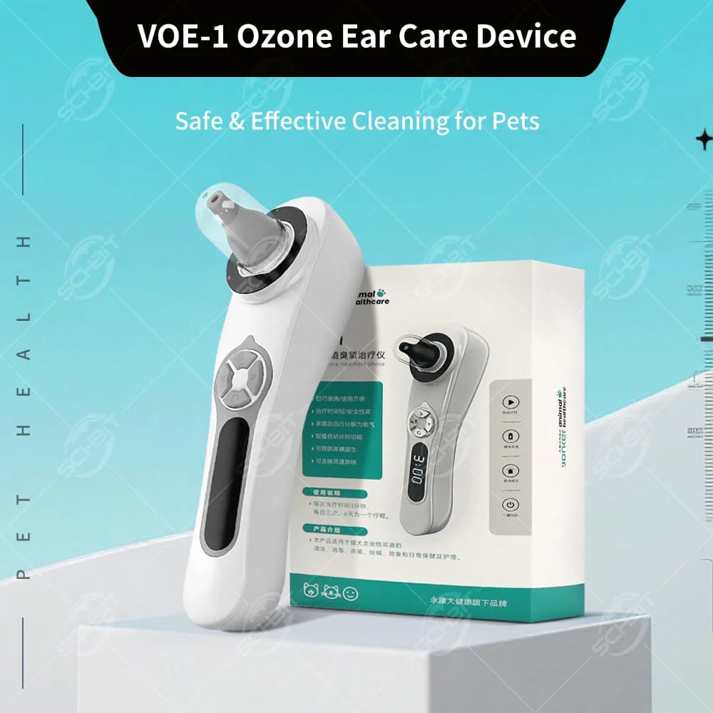 Nettoyeur d'oreilles à l'ozone pour chiens et chats - Appareil de traitement des acariens des oreill