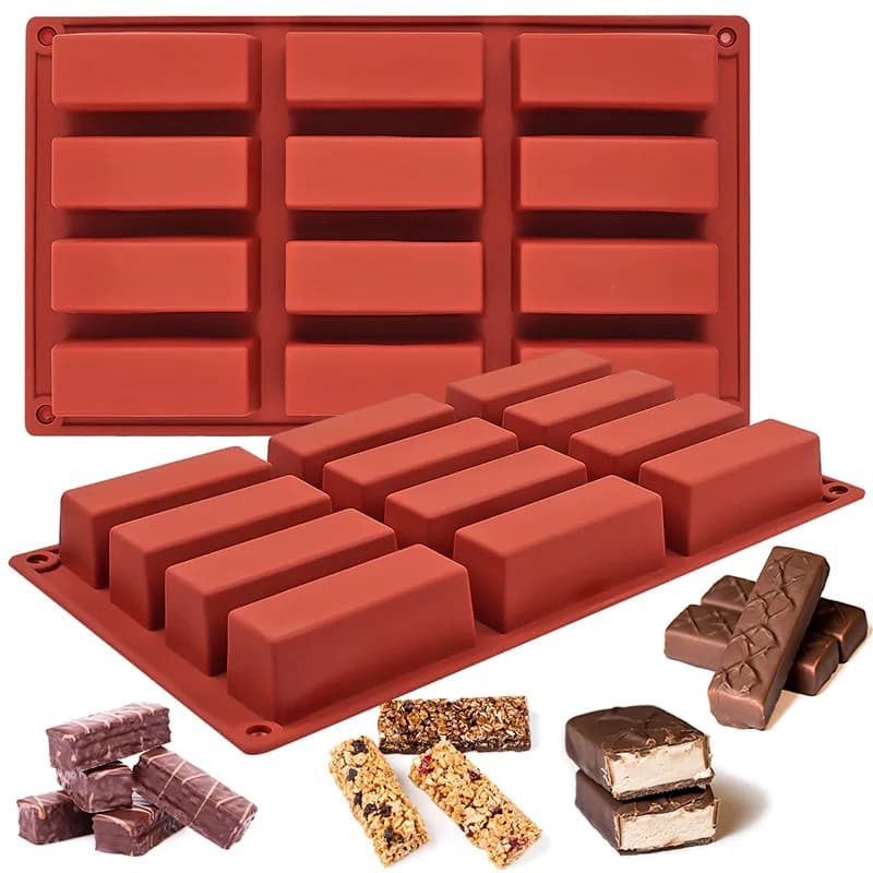 Moule à bonbons rectangulaire en silicone pour la cuisson Barres énergétiques Moule à barres chocola