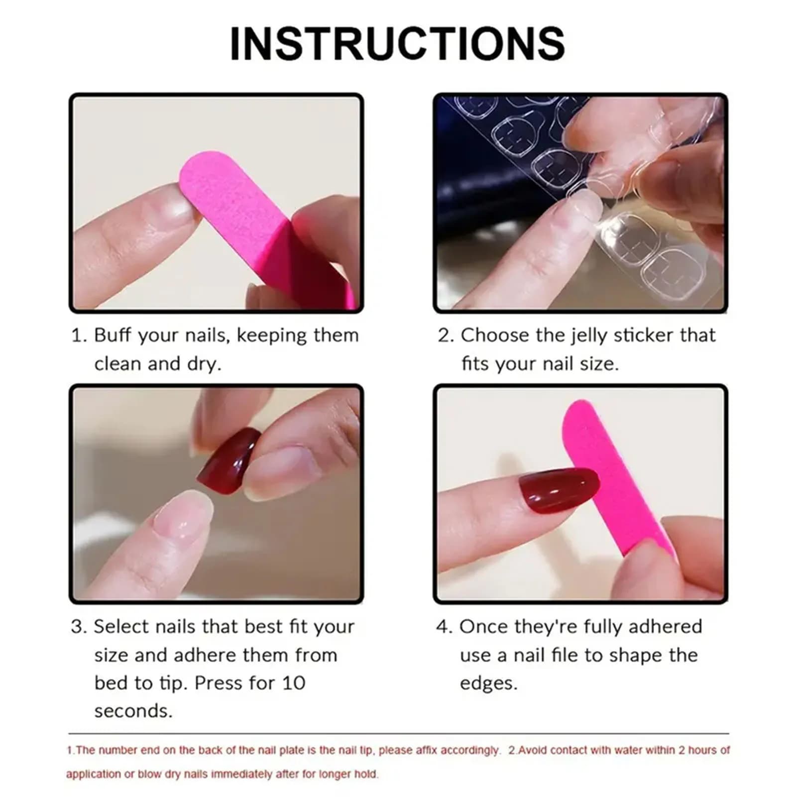 24 pièces fleur impression presse sur ongles vin rouge Blush amande faux ongles conseils portable ré