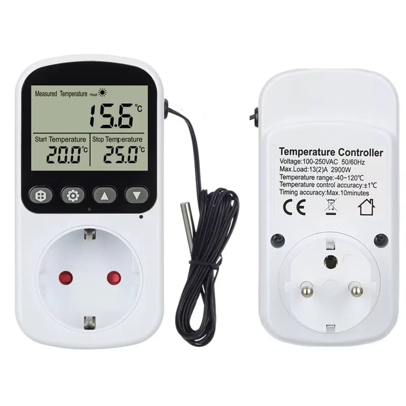 Prise de régulateur de température Thermostat numérique prise ue avec minuterie capteur sonde sortie