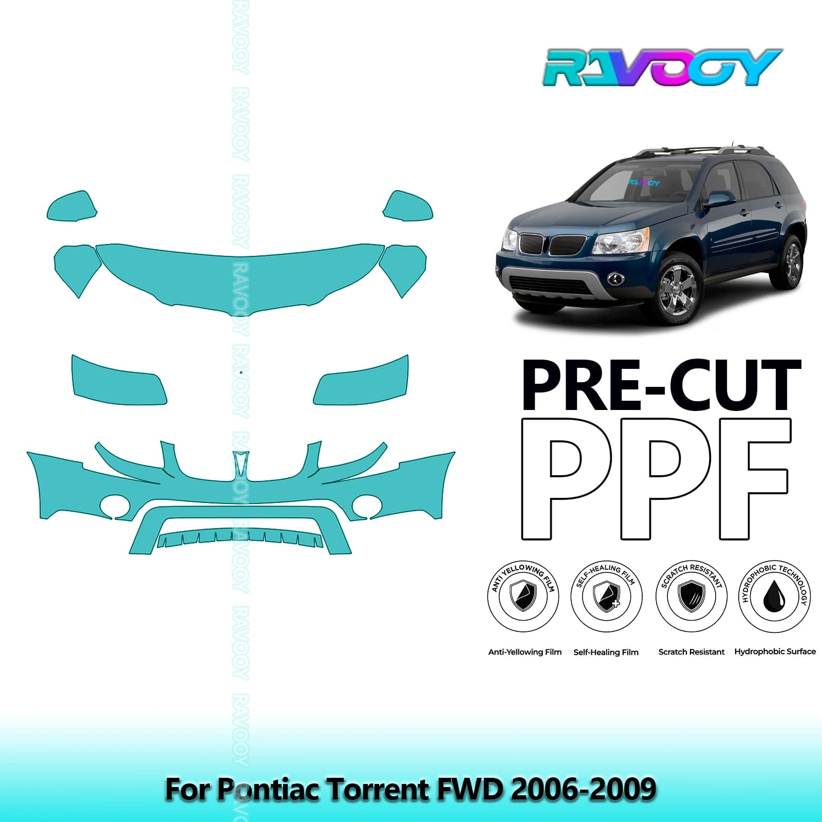 Kit avant de voiture, soutien-gorge transparent prédécoupé, Film de Protection de peinture PPF pour