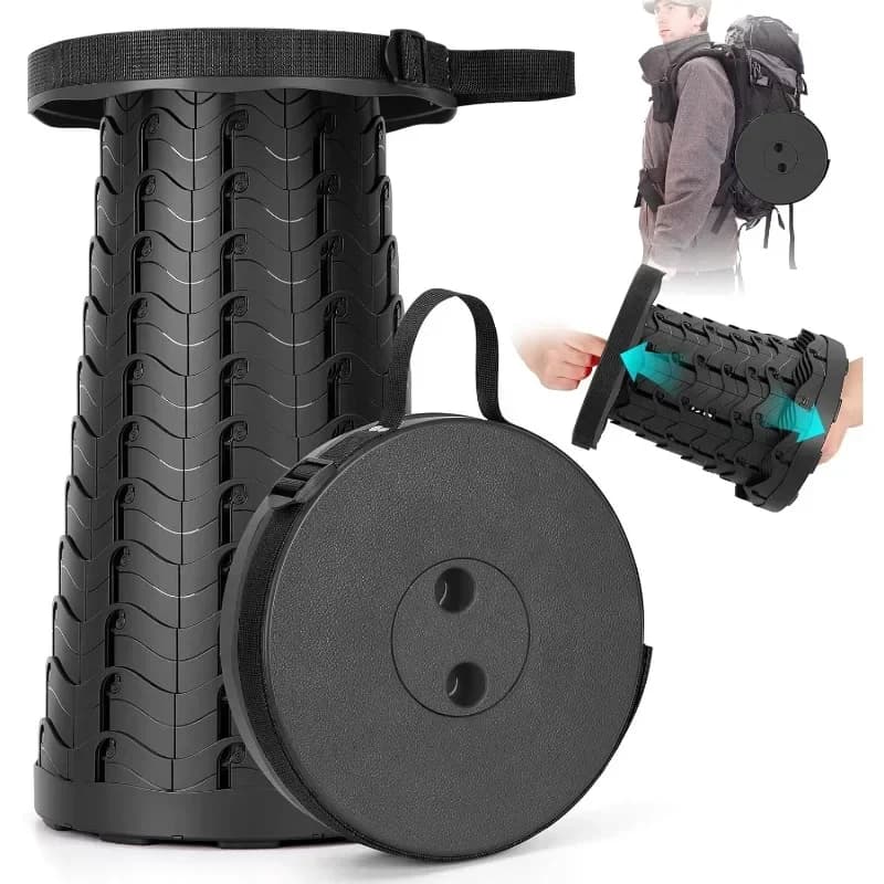 Tabouret Pliable Extensible Portable avec Sangles de Transport, Gain de Place pour la Maison, Piste