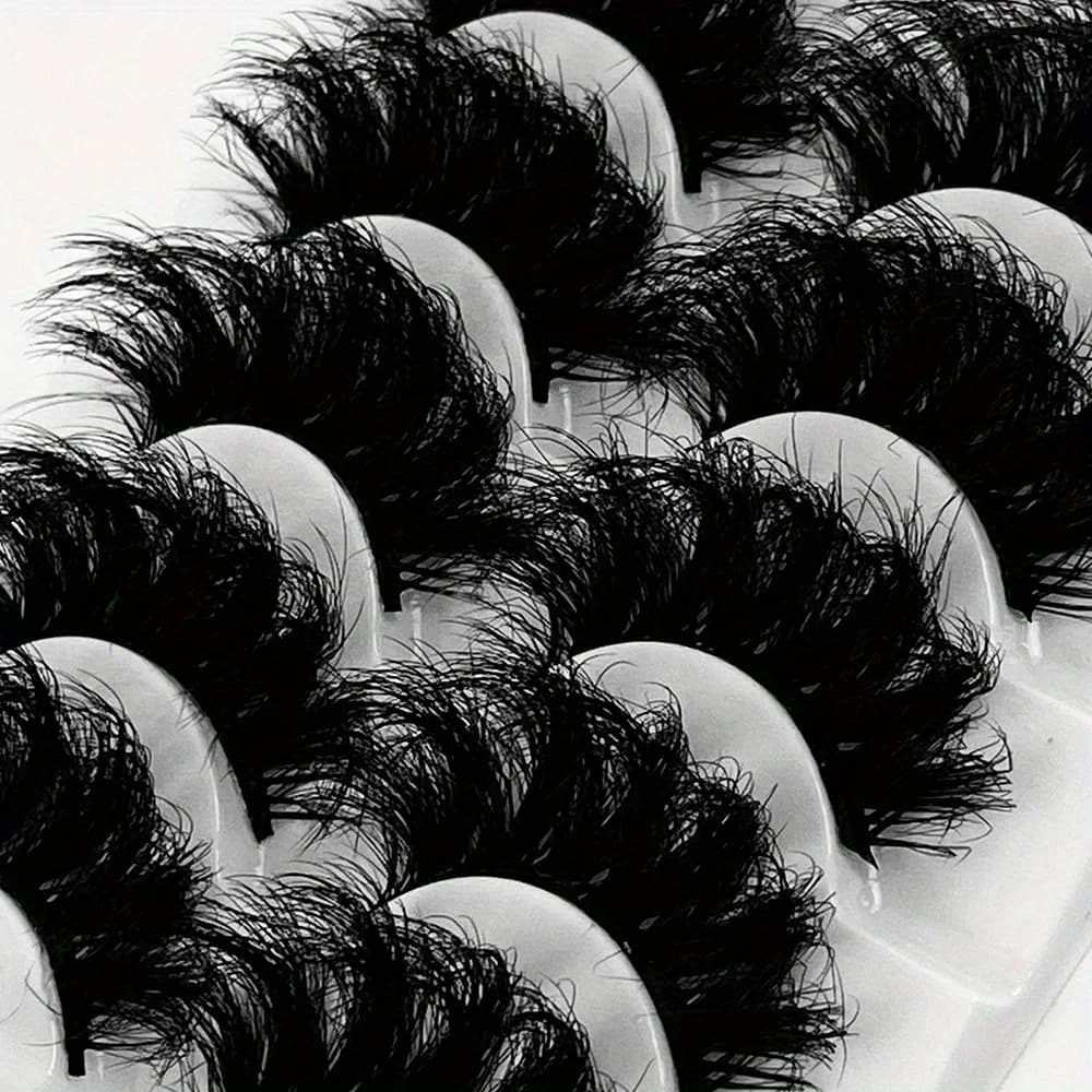 5 paires de cils Faux cils de vison longue durée cils de vison moelleux Volume dramatique Extension