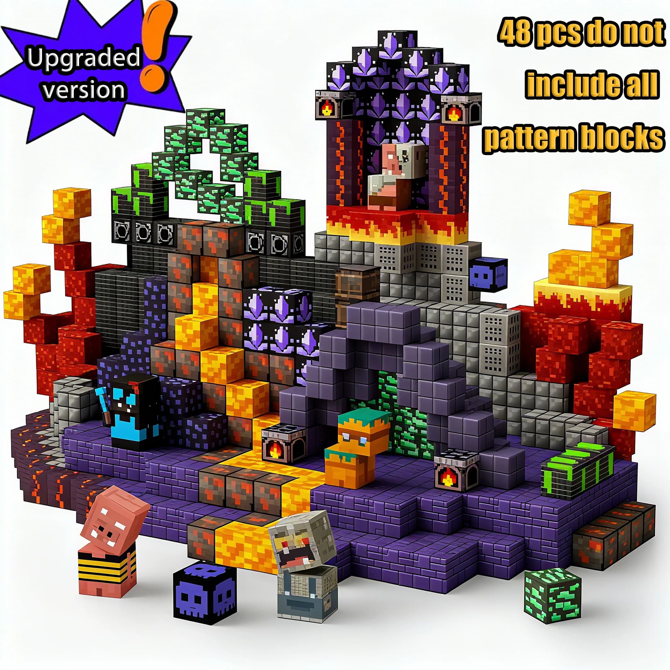 Blocs de construction magnétiques Mine World, briques de construction magnétiques, ensemble de jouet