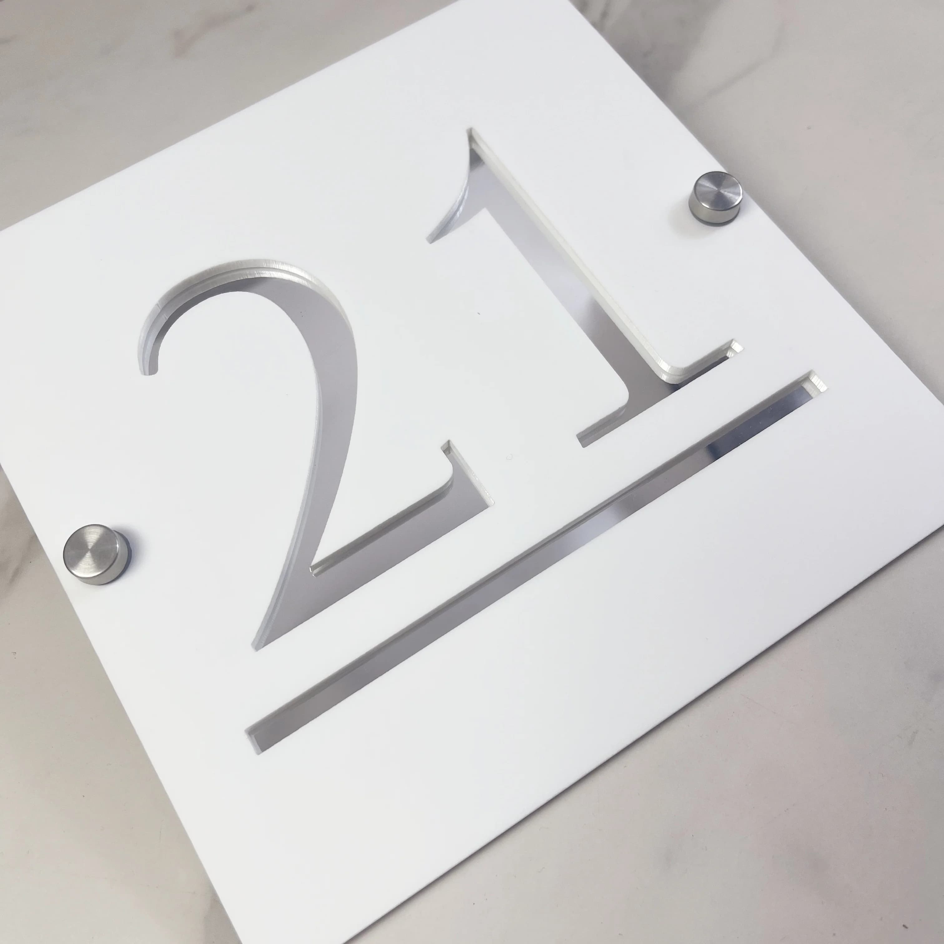 Plaque d'adresse personnalisée en acrylique découpée au Laser, numéro de maison, Plaque d'adresse 3D