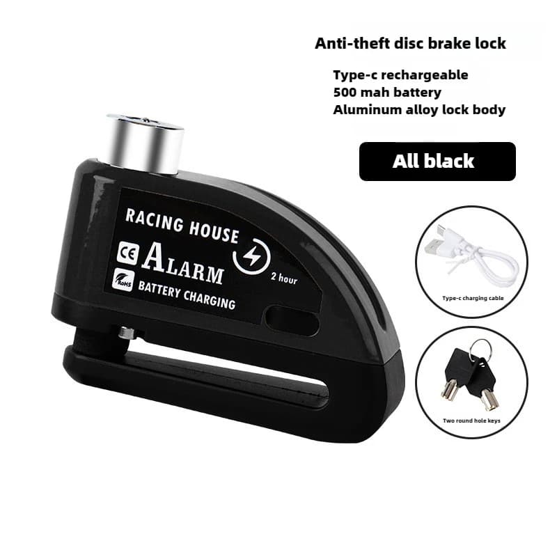 Cadenas Rechargeable pour alarme de moto, verrouillage à disque, alarme antivol 110db pour moto, ala
