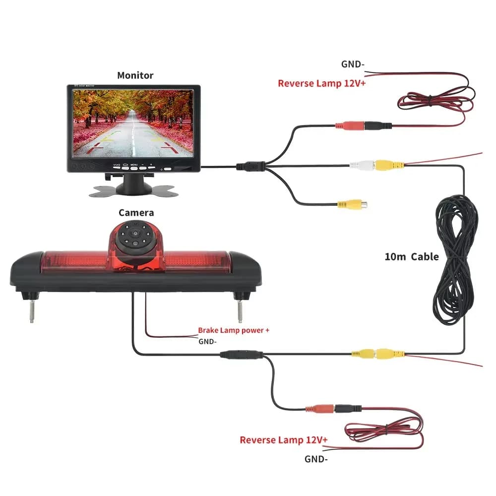 Caméra de recul CCD pour stationnement de voiture, feu stop avec moniteur de 7 pouces, pour Fiat Duc