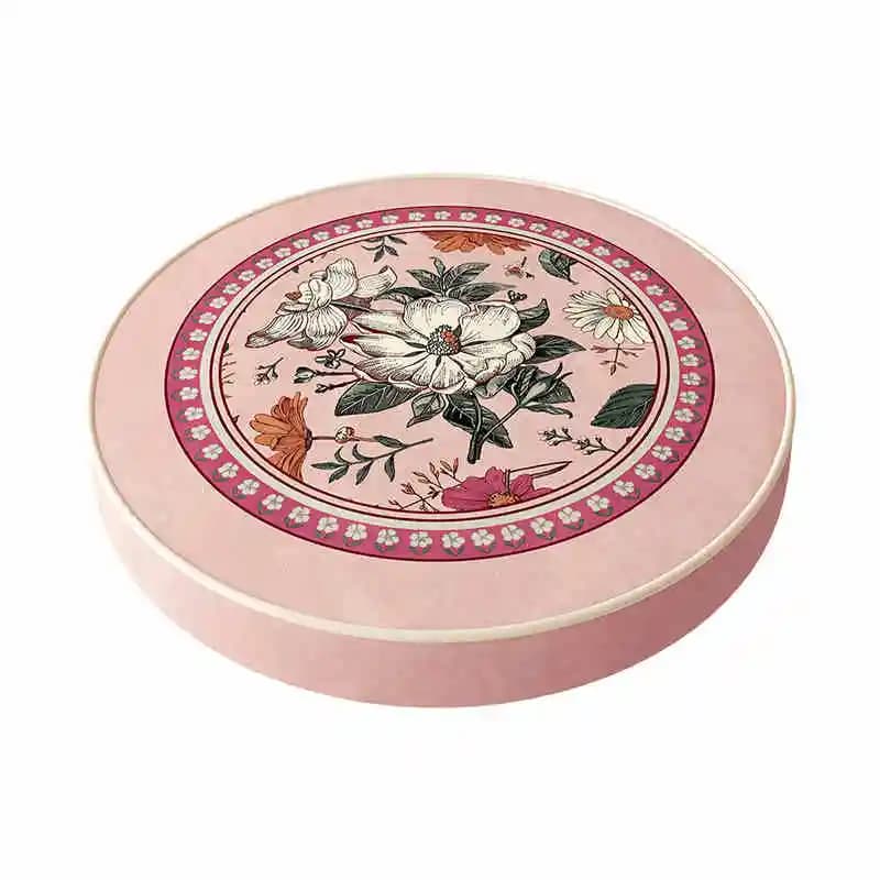 Coussin de futon rond rose personnalisé, coussin de chaise floral décoratif pour la maison, coussin