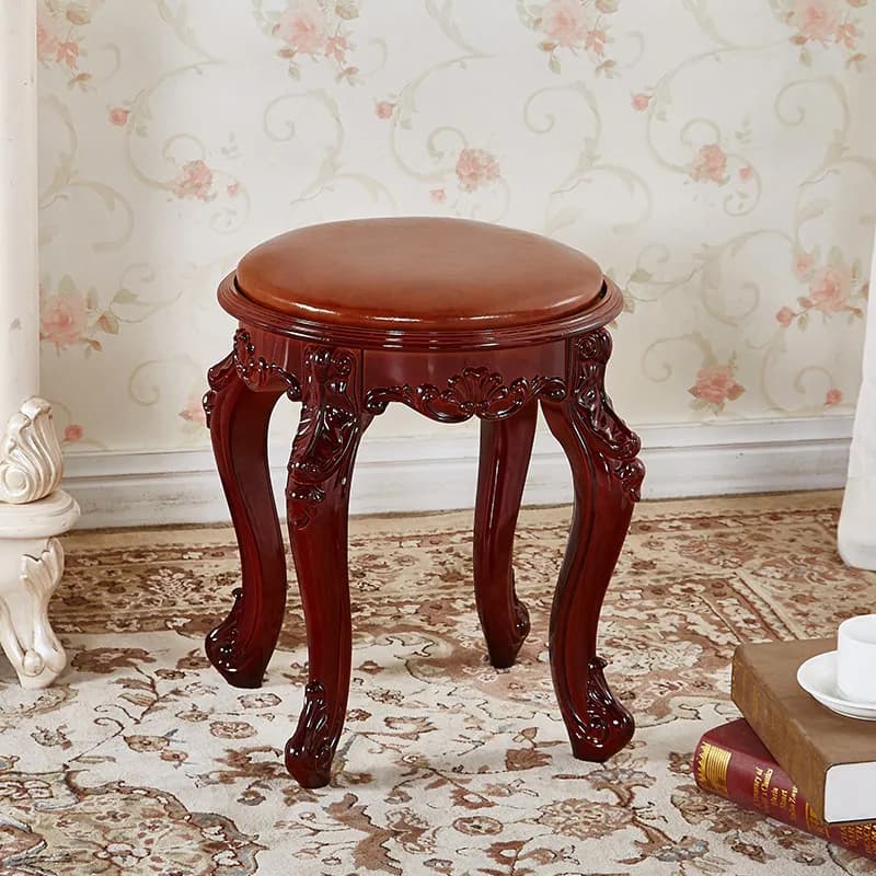 Tabouret de luxe français pour adultes, chaises de salon, style médiéval, petit, minimaliste, portab