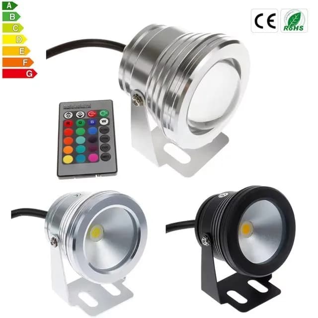 Lumière sous-marine Led variable rvb 10W 12V lumière sous-marine Led 16 couleurs 1000LM étanche IP67