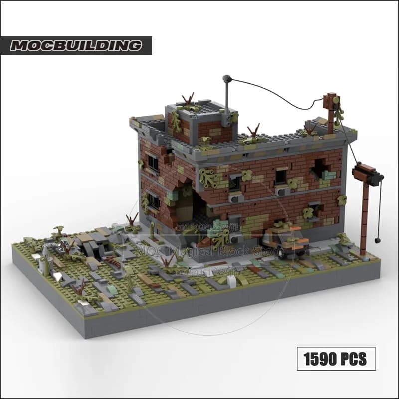 Blocs de construction MOC série de jeux le dernier d'entre nous Diorama château Architecture bricola