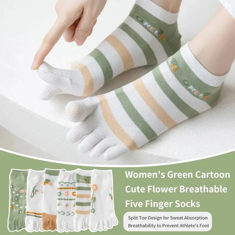 3 paires de chaussettes confortables à cinq doigts pour femmes, mignonnes et douces, à la mode, à ra