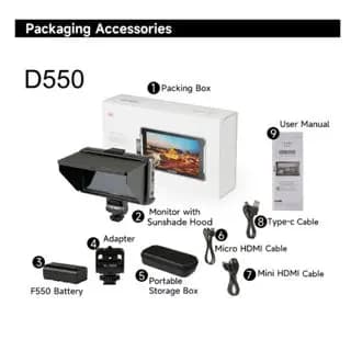 Moniteur de studio professionnel VILTROX DC-550 DC-550 Pro II 5,5 pouces 4K 30Hz HDMI avec écran tac