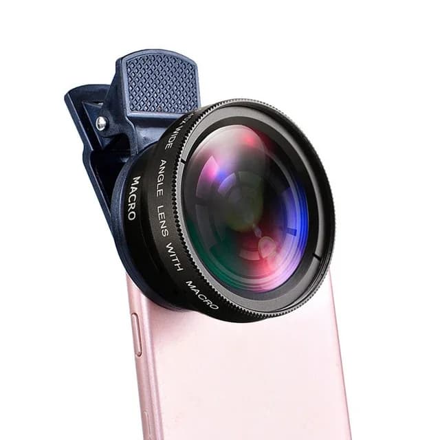 Objectif de téléphone portable à 2 fonctions, grand Angle 0,45x et objectif de caméra Macro HD 12,5x