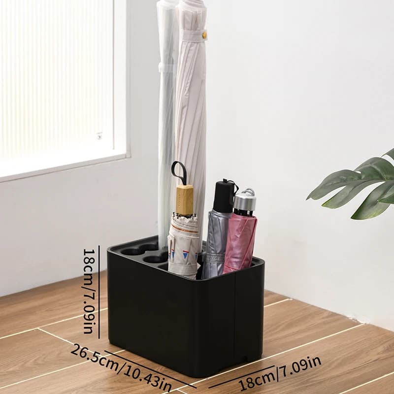 Porte-parapluie avec bac d'égouttage, adapté au rangement peu encombrant dans le coin du passage d'e