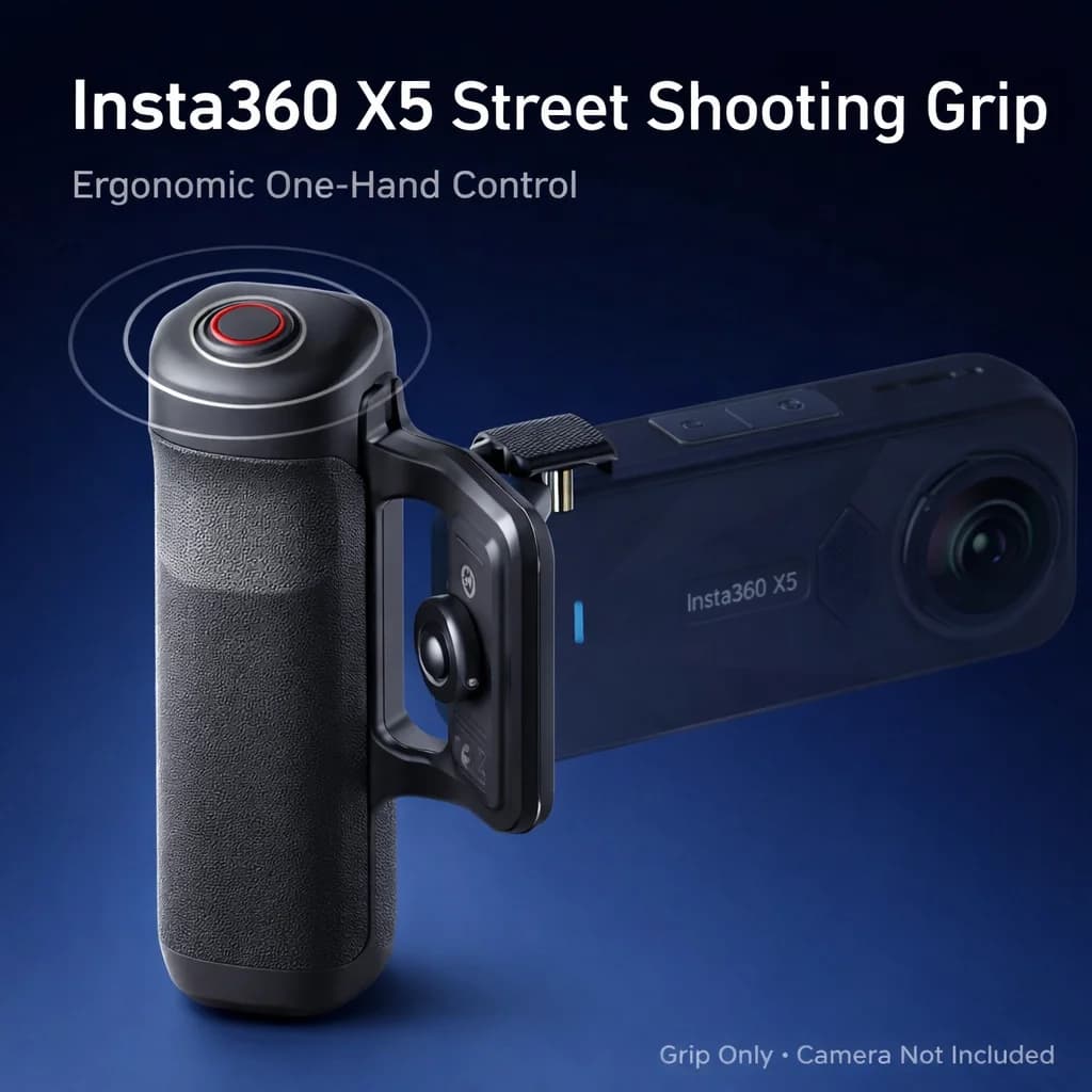 Poignée de prise de vue en extérieur pour Insta360 X5 – Transformez la caméra 360 en outil de photog