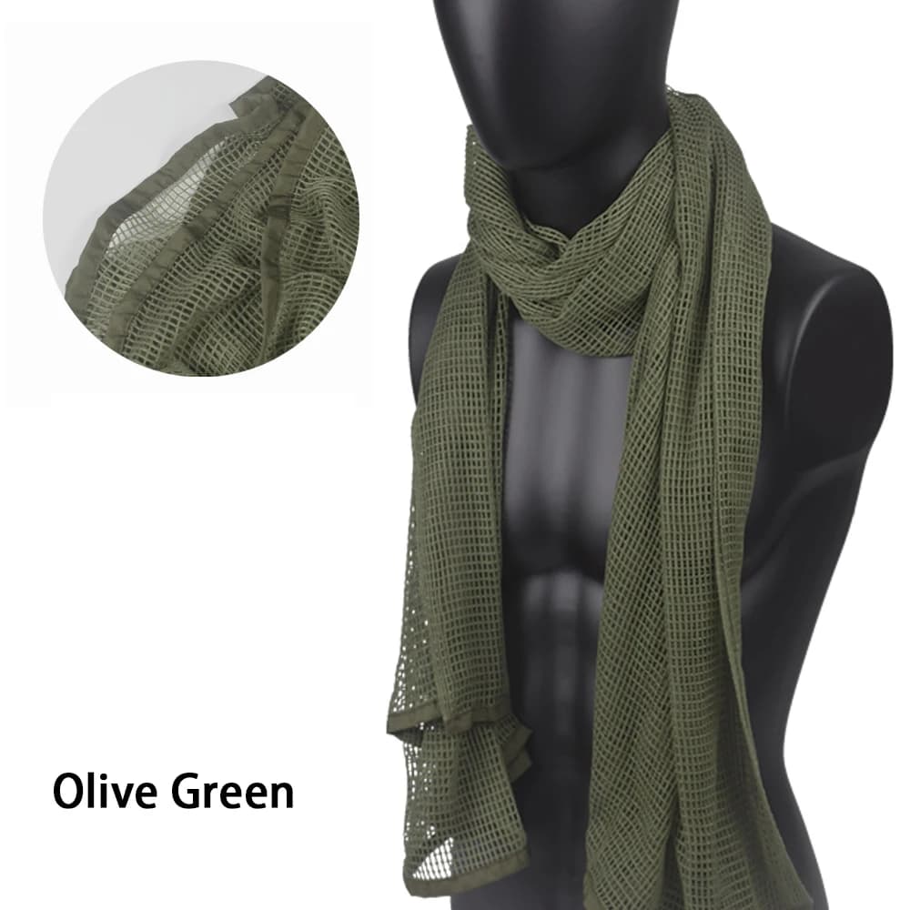 Grande écharpe de Camouflage tactique en maille respirante, voile de visage de Sniper pour hommes, v