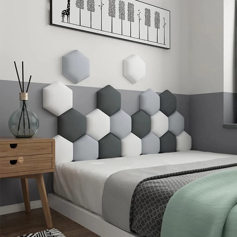 Planche de sauna hexagonale nordique pour chambre d'enfant, autocollant mural 3D, autocollant mural