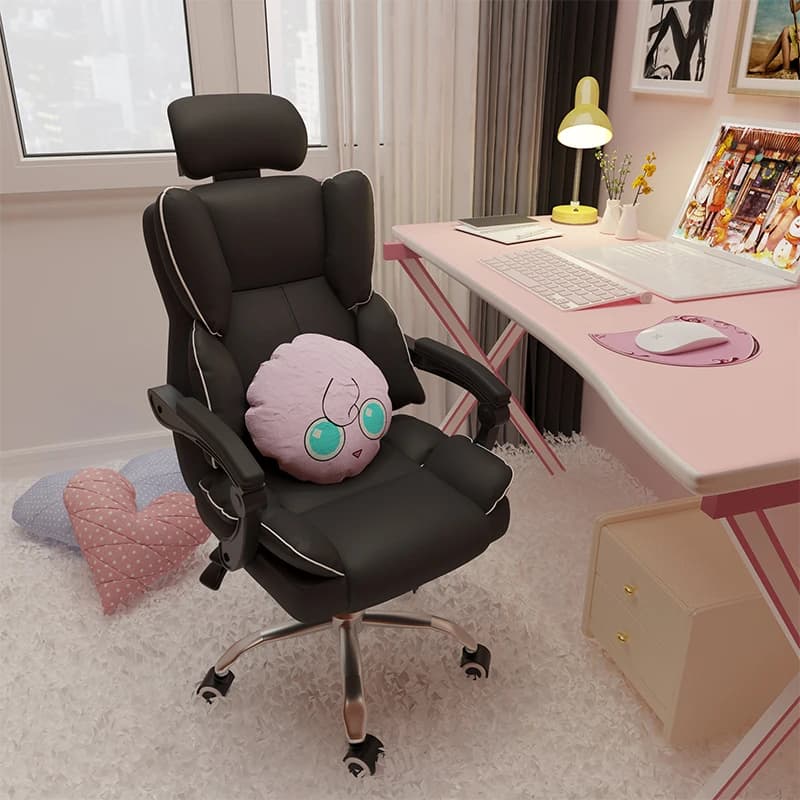 Chaise de Jeu Ergonomique Rose pour Chambre à Coucher, Fauteuil pour Joueur, Café Internet, Course,