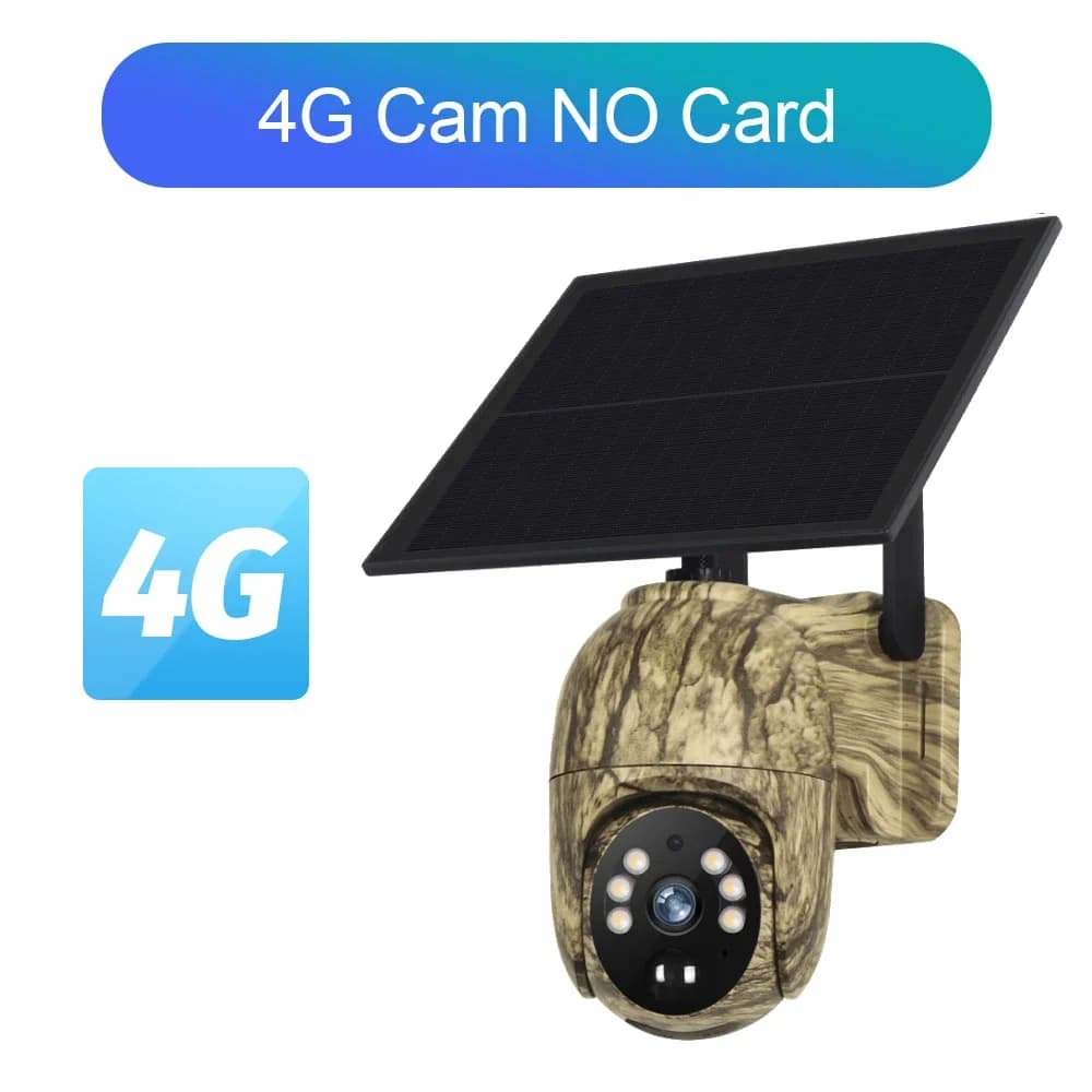Caméra solaire Ubox 4G LTE avec panneau solaire, caméra de sécurité, vision nocturne couleur pour la