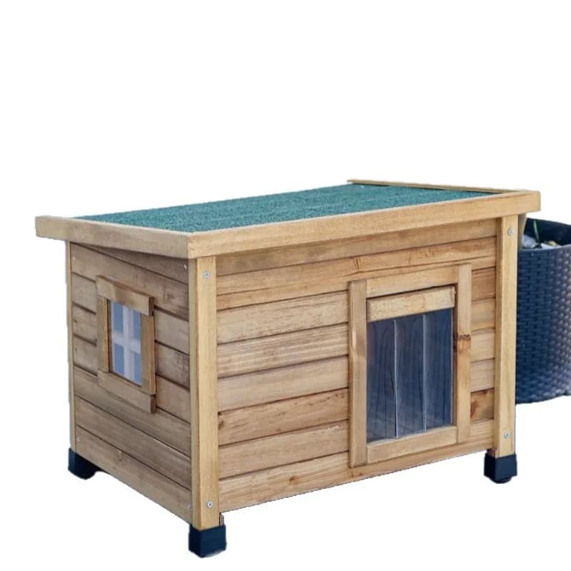 Abri pour animaux de compagnie, maison d'extérieur pour chat avec toit de bitume et pieds réglables