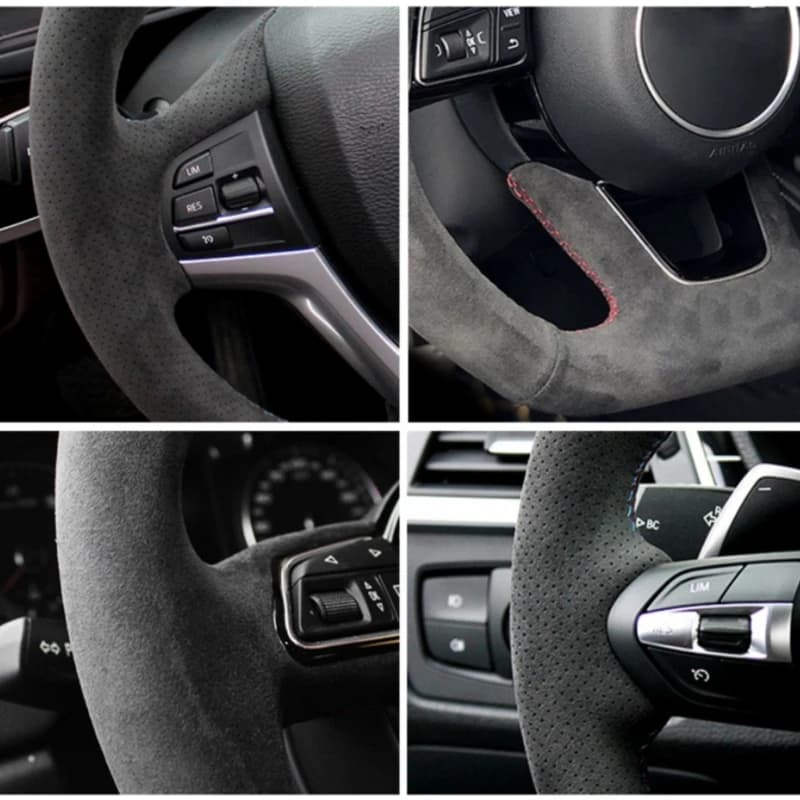 Housse de volant de voiture personnalisée en daim, 100% adaptée à Volkswagen Golf 6 Mk6 VW Polo Sagi