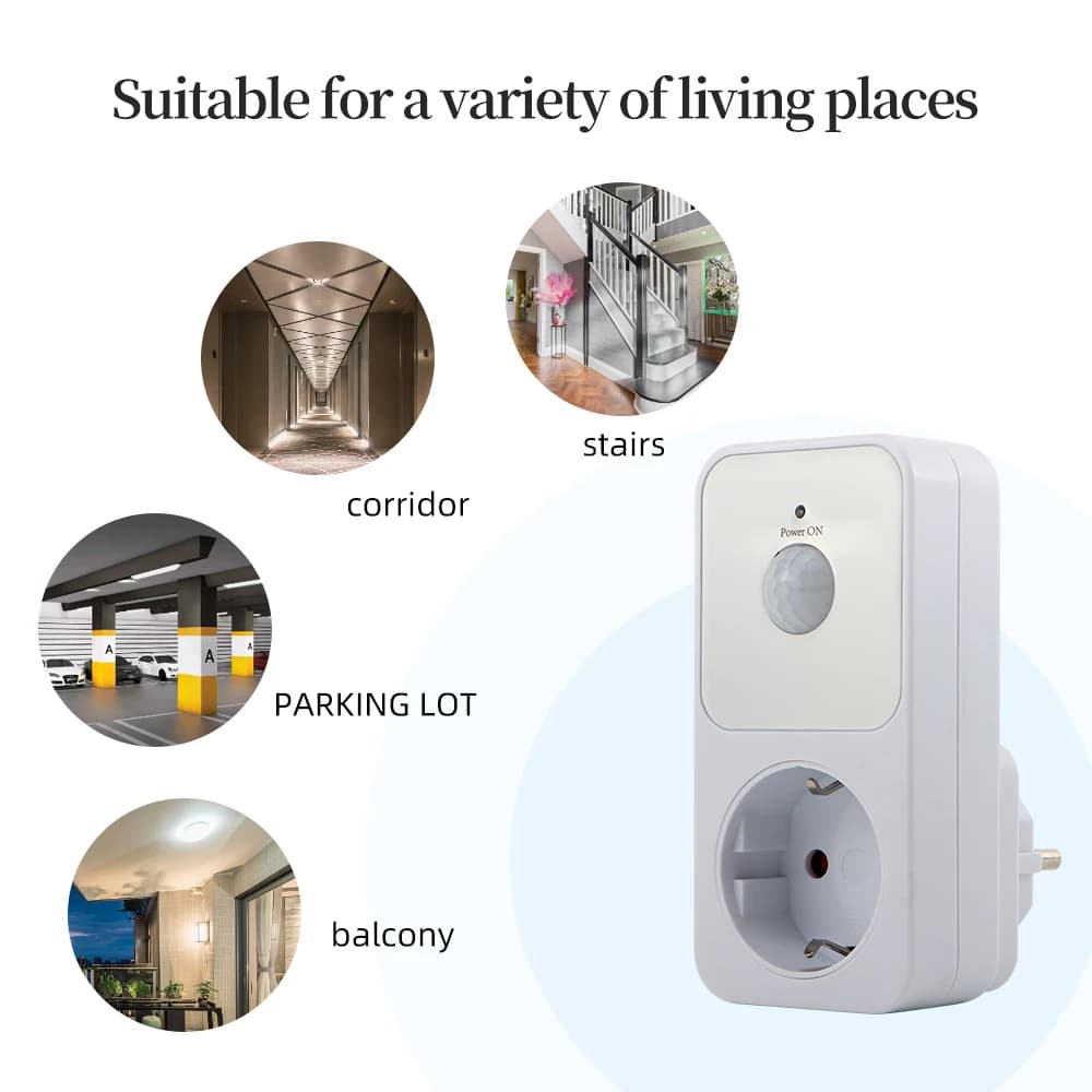 Protecteur de prise de capteur infrarouge PIR, veilleuses LED 220V EU FR US UK Plug 120 ° Retardan