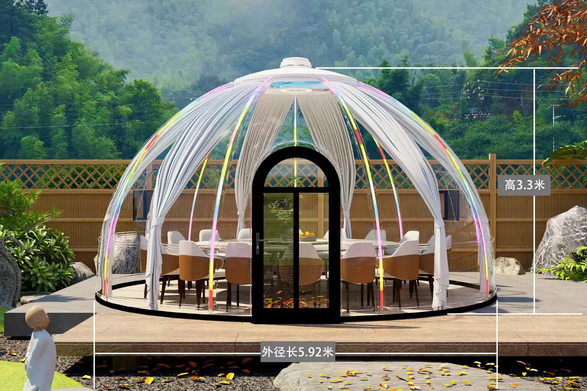 Dôme Bubble House Glamping Igloo Voir à travers la tente à bulles, salle de dôme d'hébergement