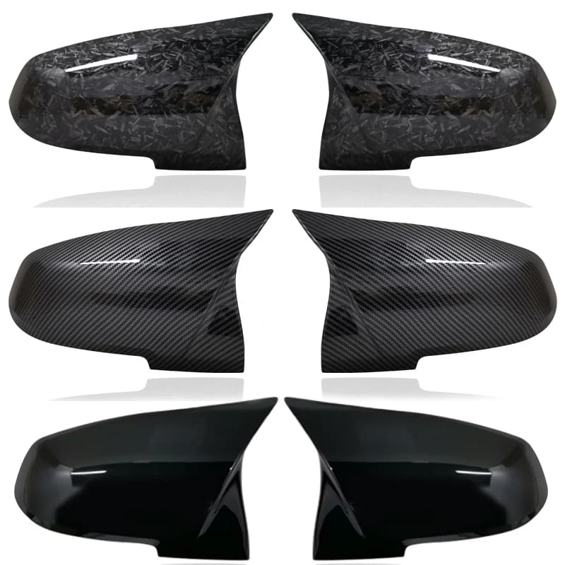 Couvercle de rétroviseur noir carbone, 2 pièces, pour BMW série 1 2 3 4 X M 220i 328i 420i F20 F21 F