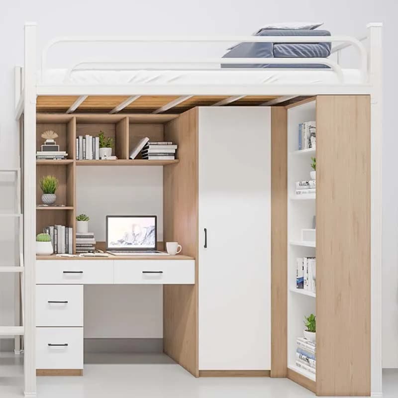 Lits de dortoir superposés en métal de conception Simple avec combinaison d'escalier et de bureau po