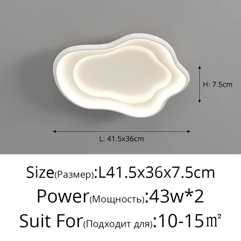 Bauhaus blanc nuage plafonnier personnalité créative lampe irrégulière salon salle à manger chambre