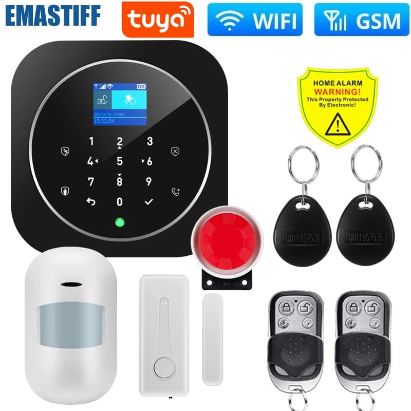 Système d'alarme Wifi GSM pour la maison, système de sécurité sans fil, contrôle par application Sma