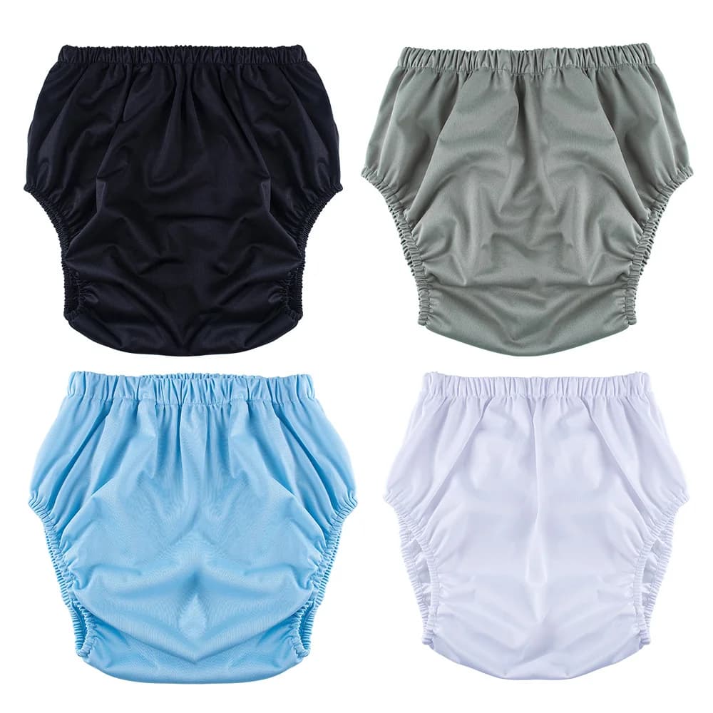 3 pièces couleur unie imperméable iaper pour adultes lavable réutilisable couche-culotte pantalon an