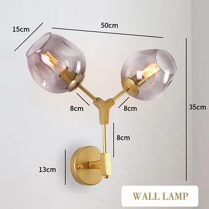 SANDYHA Lustre en verre nordique moderne personnalité Designer lampe à suspension créative Villa mol