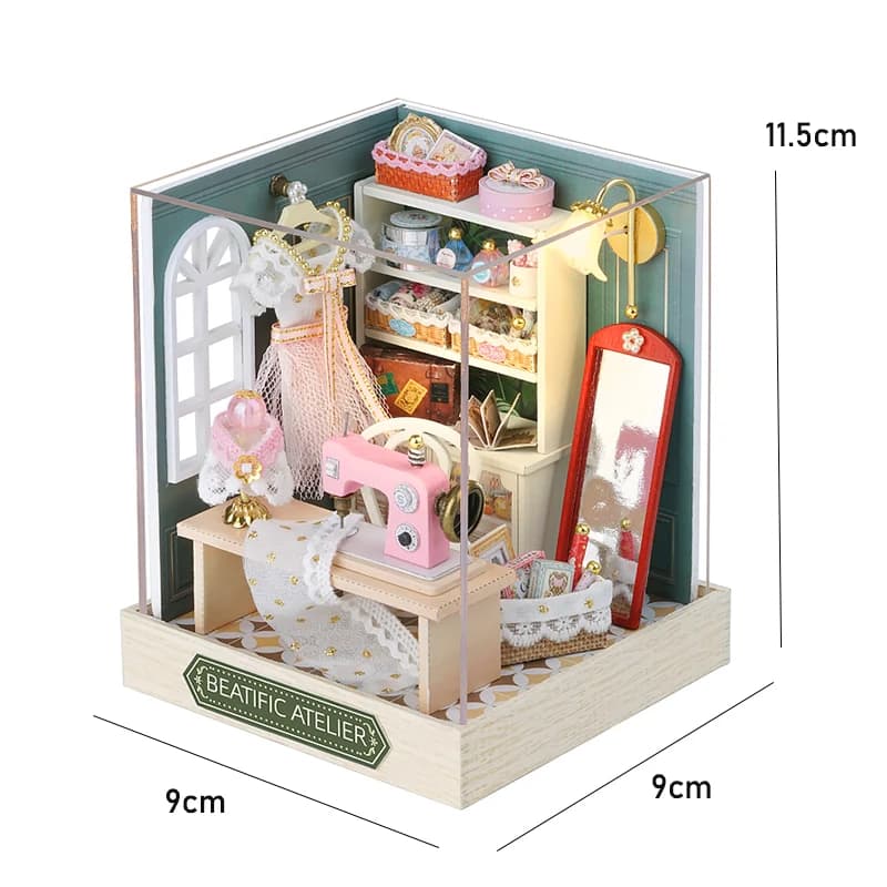 Maison de poupée en bois DIY, appartement duplex fait main, puzzle 3D à assembler, modèle d'appartem