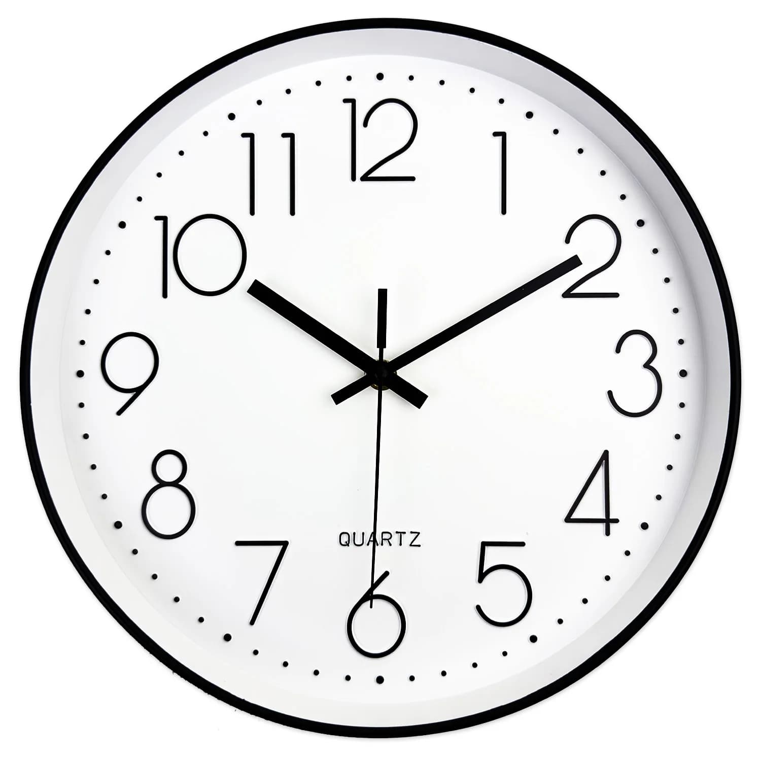 Horloge murale silencieuse à quartz, horloge murale numérique moderne ronde tridimensionnelle, horlo