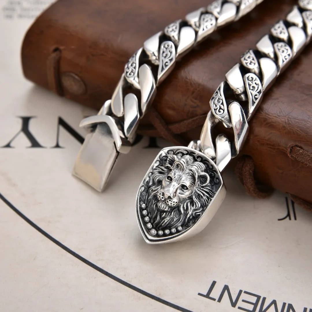 Bracelet en argent sterling S925, prix d'usine, dominateur, réservoir de lion, splendide, tendance,