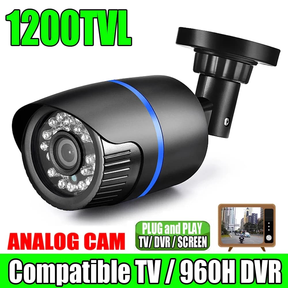Mini Caméra de permission HD Analogique, Dispositif de Sécurité Compatible TV Intérieure/Extérieure,