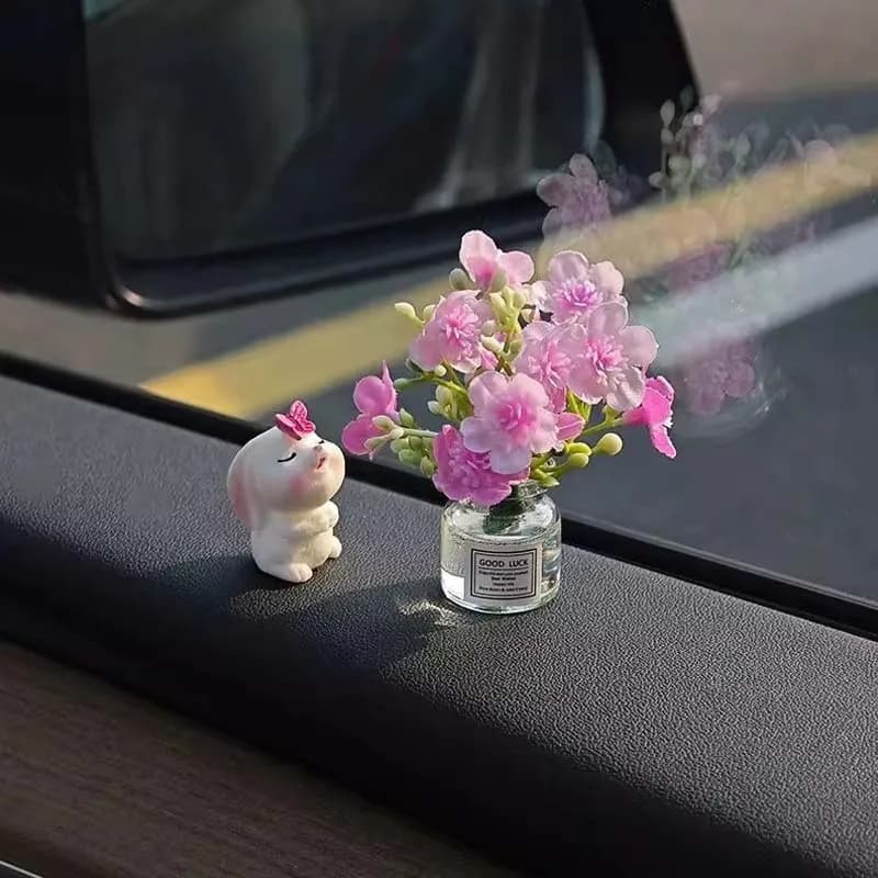 Décoration intérieure de voiture de printemps-Vase de tableau de bord en résine Adorable, Mini Pot d