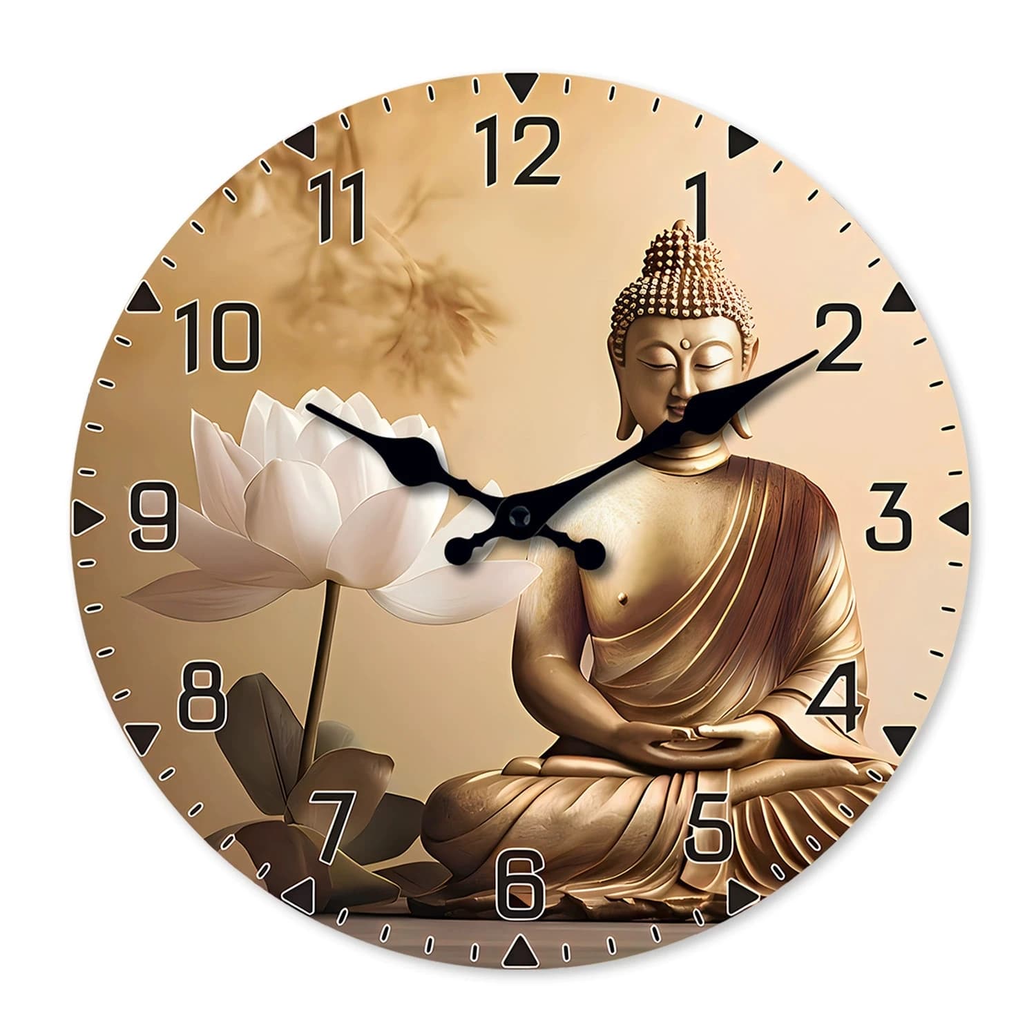 Horloge murale en bois d'inspiration Zen d'asie du sud-est de 12 pouces 30cm, salon silencieux, déco