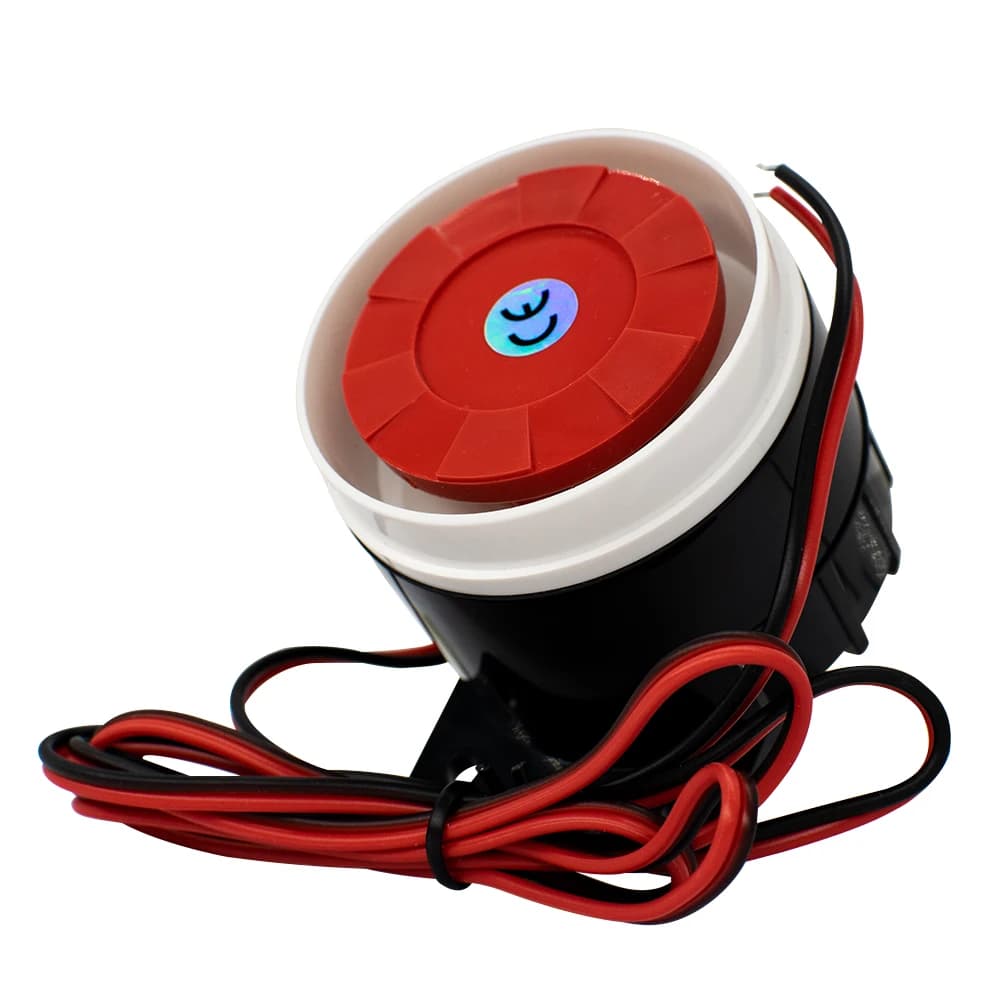 Mini klaxon filaire DC 12V, système d'alarme sonore de sécurité domestique, klaxon d'alarme antivol