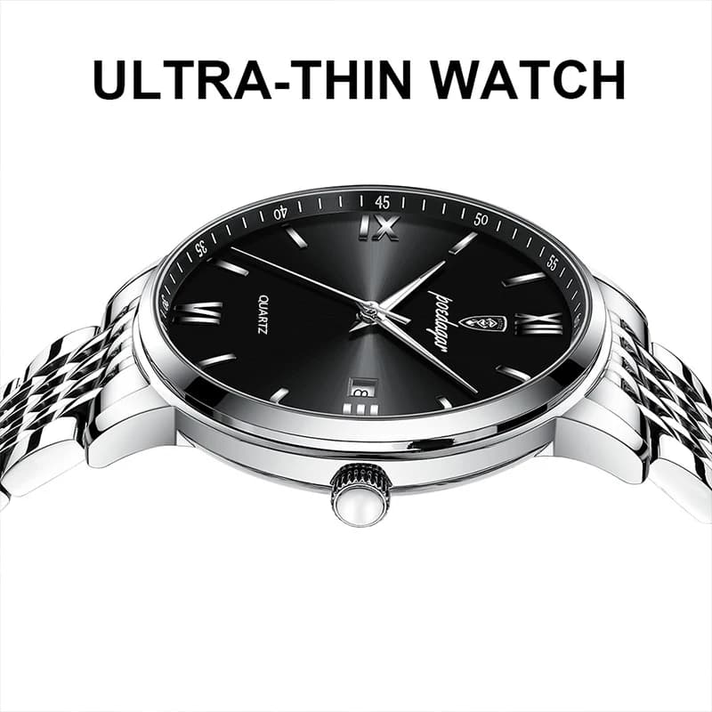 POEDAGAR montre-bracelet de sport de luxe pour hommes en acier inoxydable étanche Date homme montre