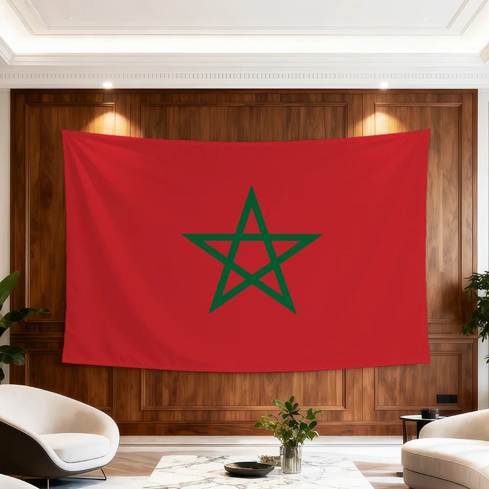 Drapeau du Maroc pour chambre, dortoir, fête, maison, chevet, salon, décoration murale, jardin, bann