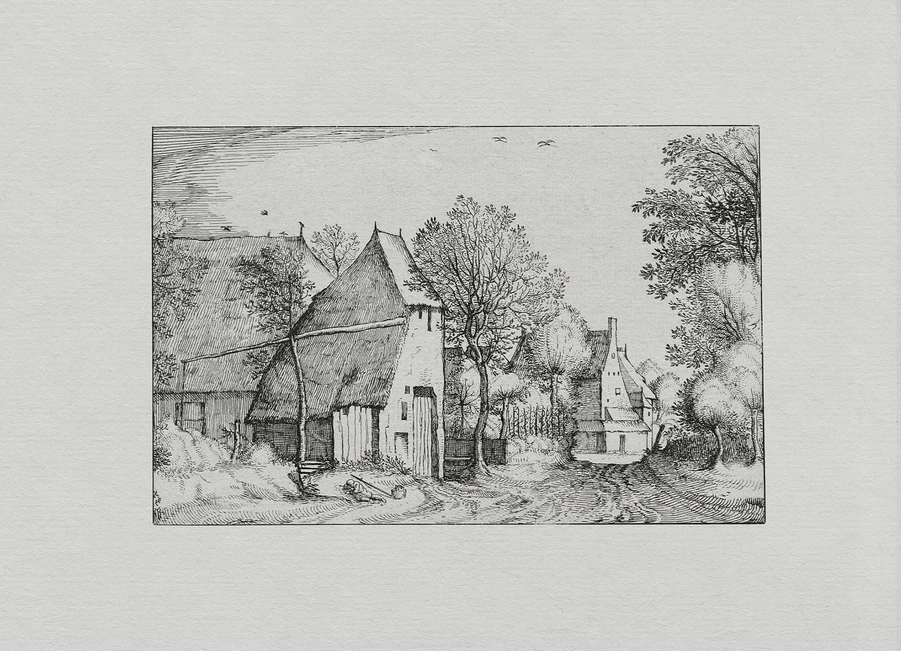 Affiche d'art de maison de campagne de paysage Vintage, dessin Antique, croquis, peinture sur toile,