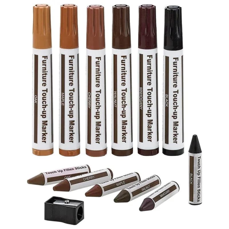 Kit de réparation de meubles Marqueurs en bois, lot de 13, Marqueurs et bâtons d'avertissement, Kit