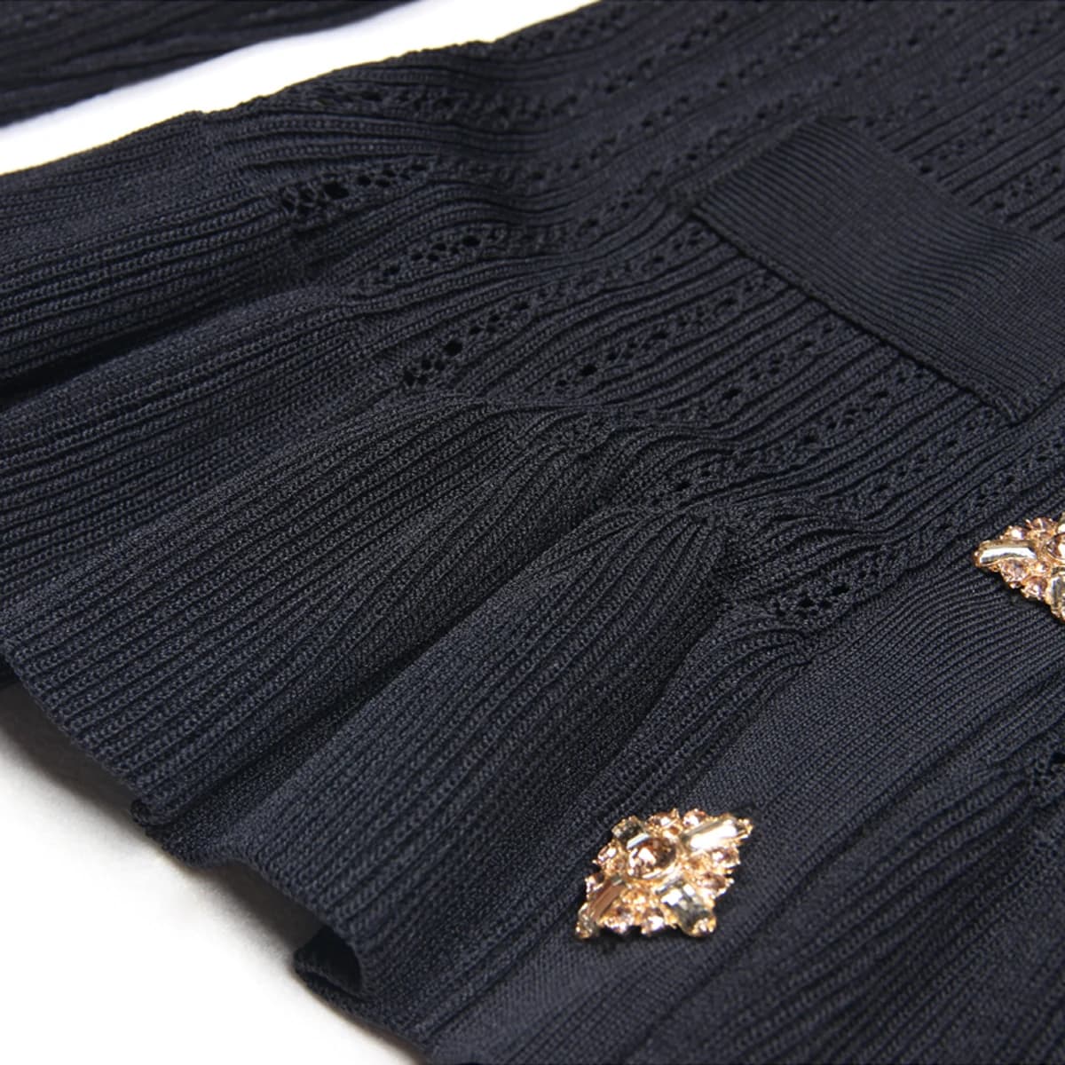 Cardigan tricoté à manches longues et boutons en diamant pour femme, ensemble de haute qualité, col