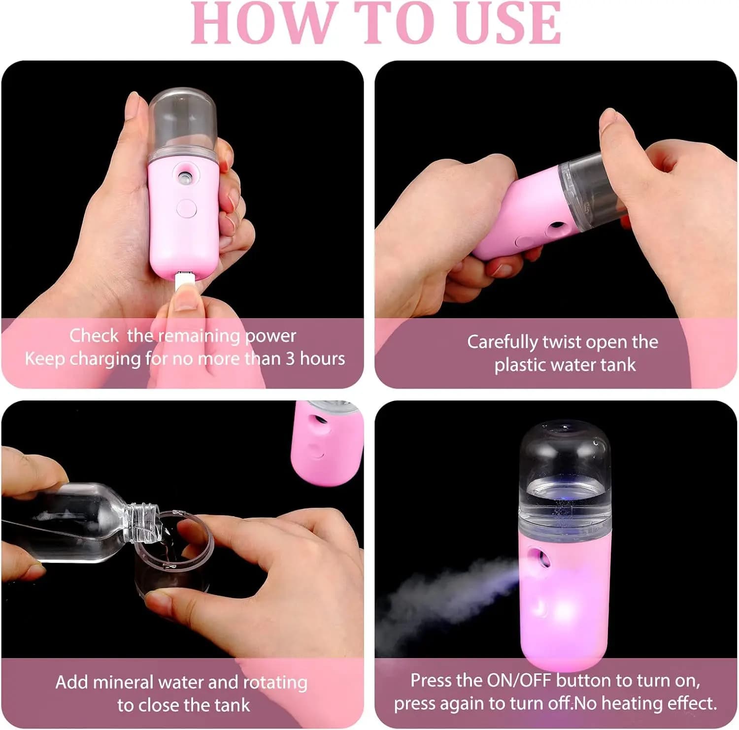 Nano Mister 30 ml Mini humidificateur pour le visage pulvérisateur Facial Portable USB Rechargeable